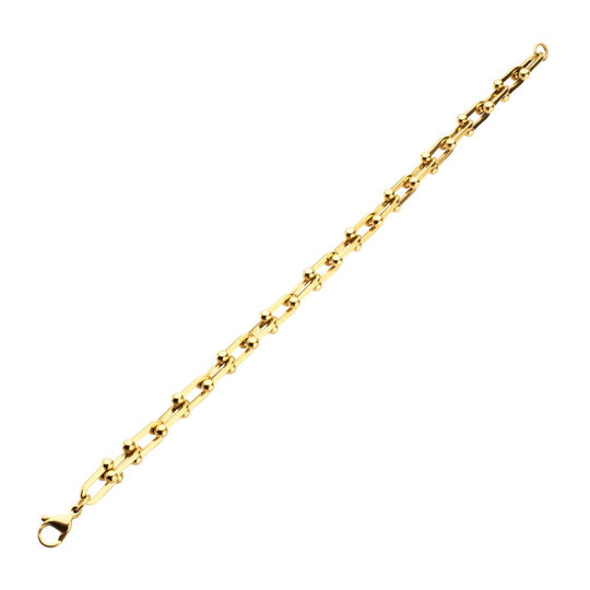 Men’s 18Kt Gold IP Stainless Steel Nodal Link Chain Bracelet