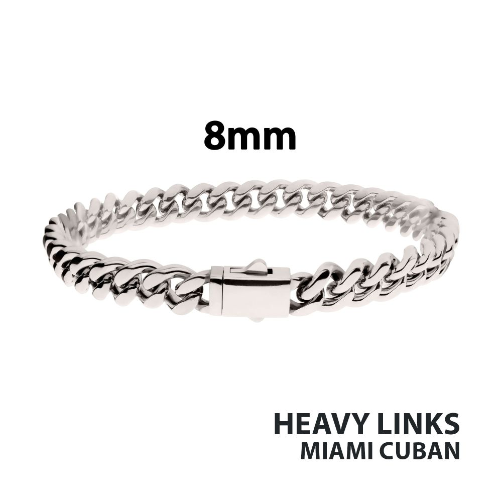 Men's 8mm Heavy Miami Cuban Stainless Steel Bracelet