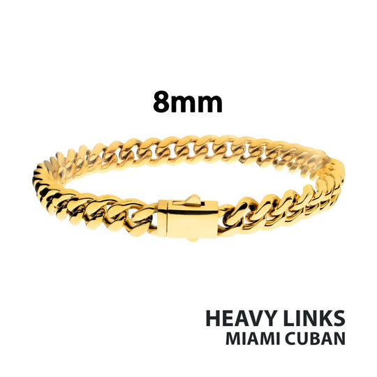 Men's 8mm Heavy Miami Cuban Stainless Steel Bracelet