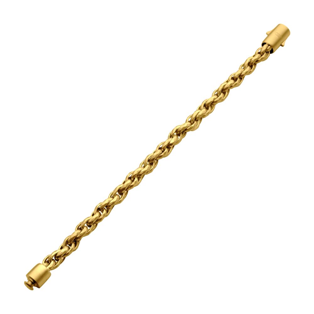 Men's 18K Gold IP Faceted Rope Bracelet