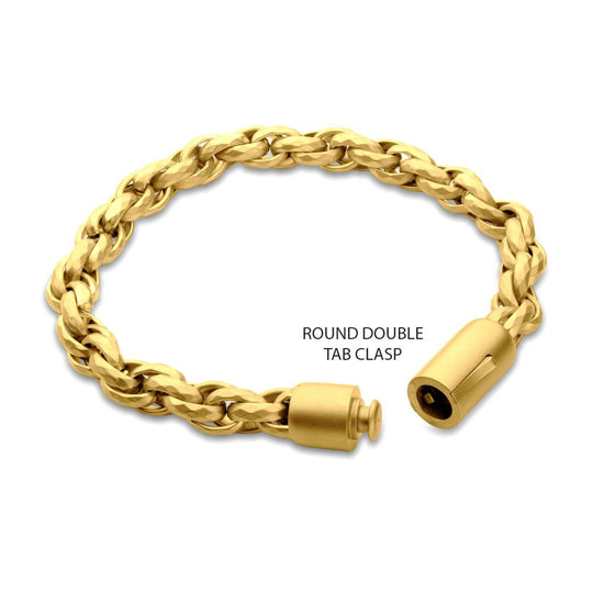 Men's 18K Gold IP Faceted Rope Bracelet