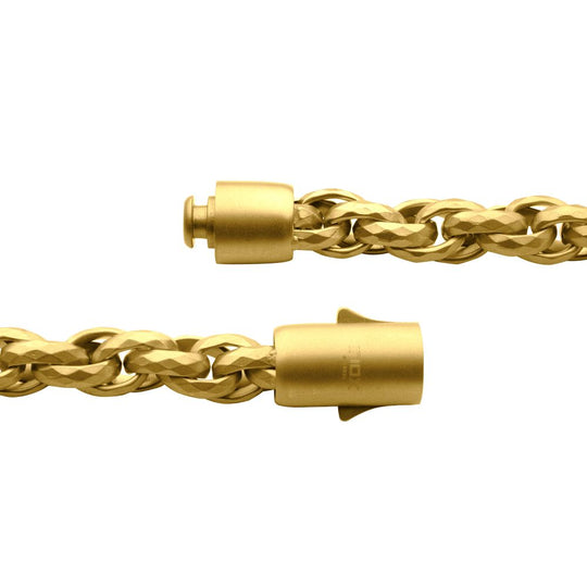 Men's 18K Gold IP Faceted Rope Bracelet