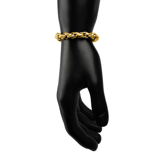 Men's 18K Gold IP Faceted Rope Bracelet