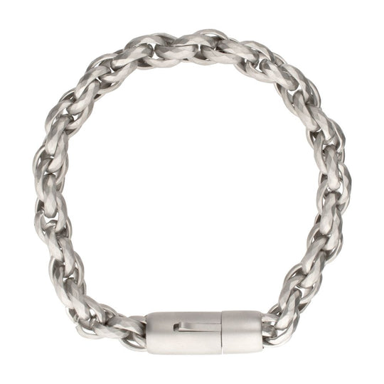 Men's 8mm Stainless Steel Faceted Rope Chain Bracelet