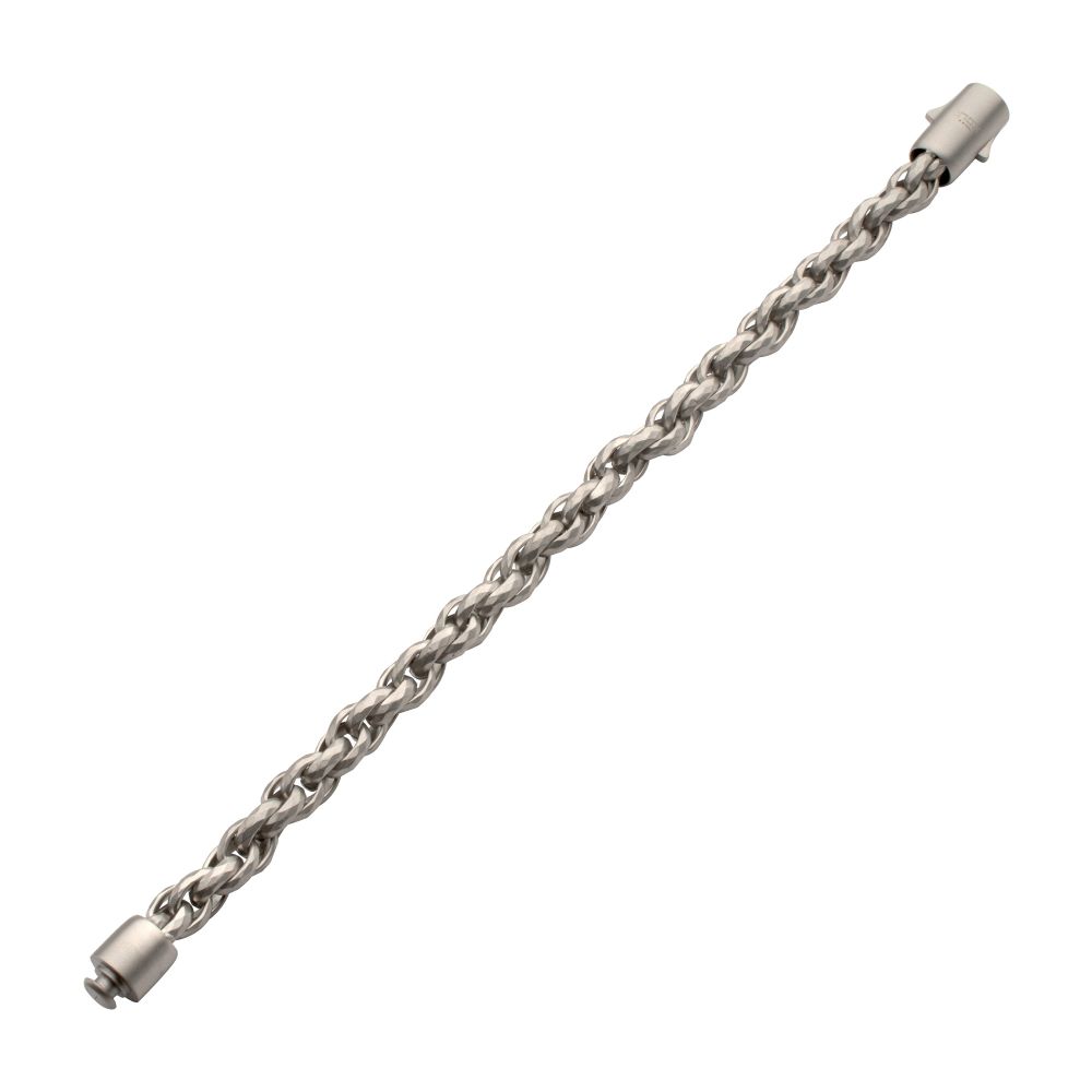 Men's 8mm Stainless Steel Faceted Rope Chain Bracelet