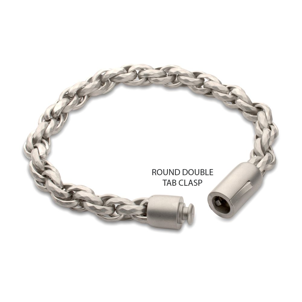 Men's 8mm Stainless Steel Faceted Rope Chain Bracelet
