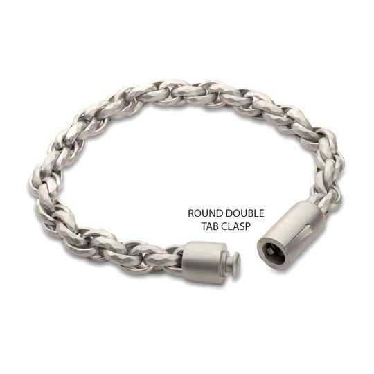 Men's 8mm Stainless Steel Faceted Rope Chain Bracelet