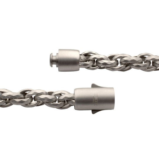 Men's 8mm Stainless Steel Faceted Rope Chain Bracelet