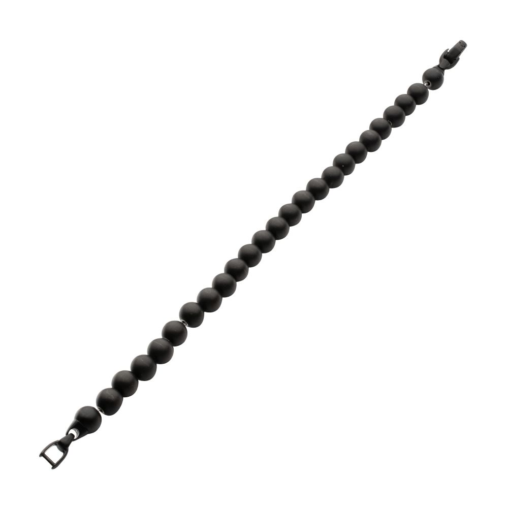 Men's 8mm Matte Black Stainless Steel Bead Bracelet