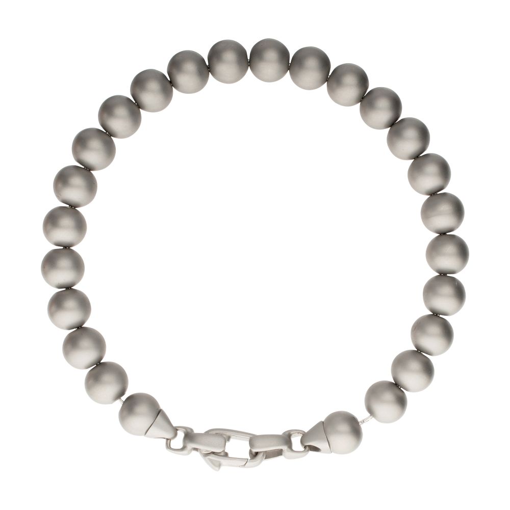 Men's 8mm Matte Stainless Steel Bead Bracelet