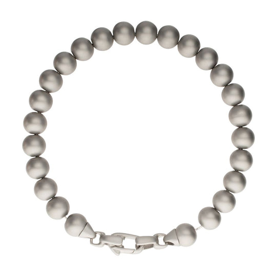 Men's 8mm Matte Stainless Steel Bead Bracelet