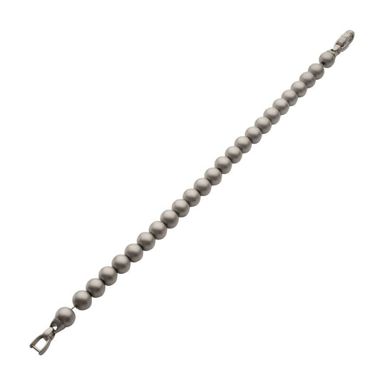 Men's 8mm Matte Stainless Steel Bead Bracelet