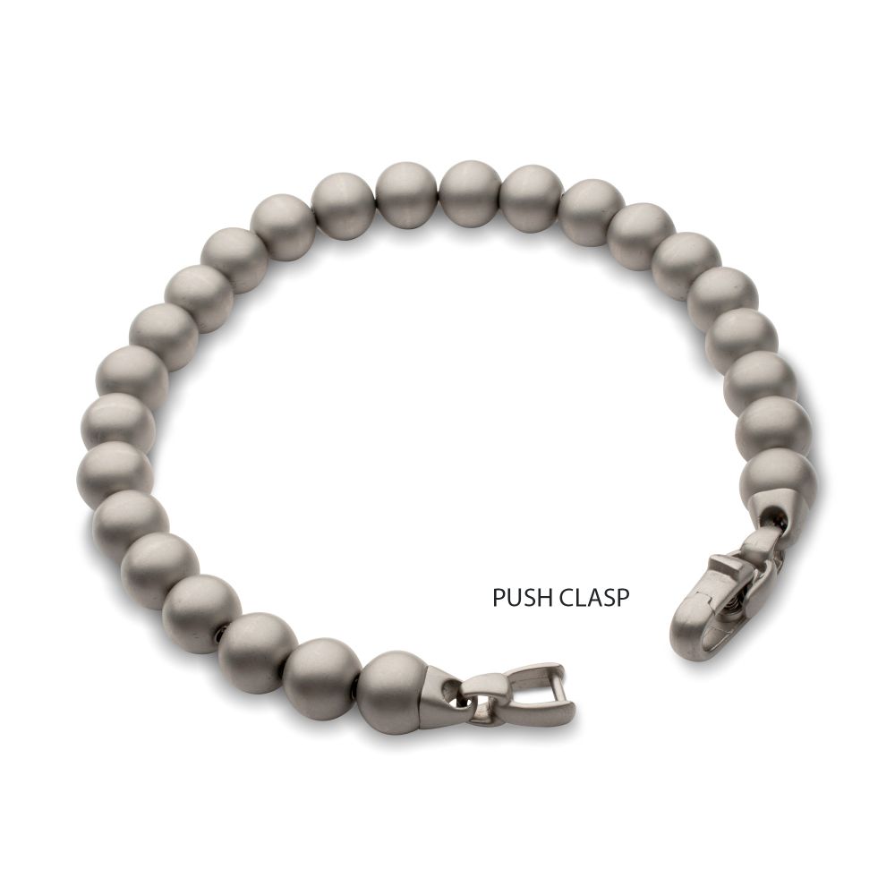 Men's 8mm Matte Stainless Steel Bead Bracelet