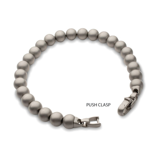 Men's 8mm Matte Stainless Steel Bead Bracelet