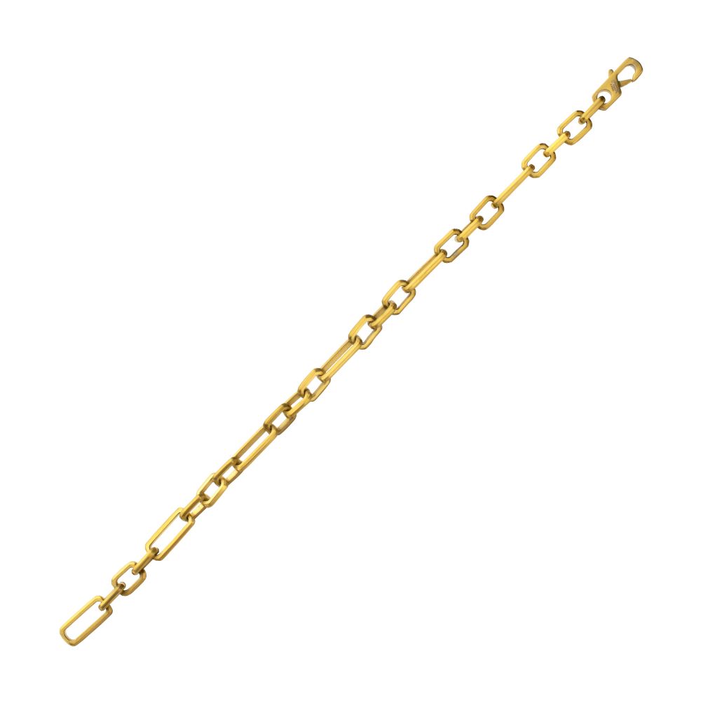 Men's 18K Gold IP Paper Clip Figaro Bracelet