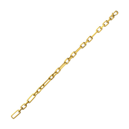 Men's 18K Gold IP Paper Clip Figaro Bracelet