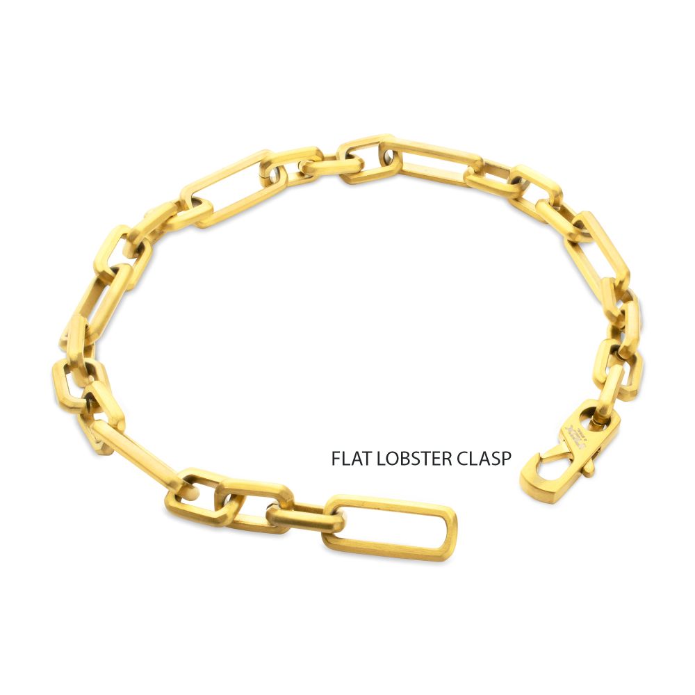 Men's 18K Gold IP Paper Clip Figaro Bracelet