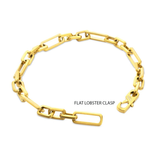 Men's 18K Gold IP Paper Clip Figaro Bracelet