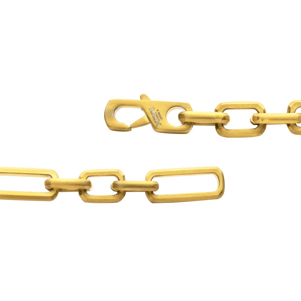 Men's 18K Gold IP Paper Clip Figaro Bracelet
