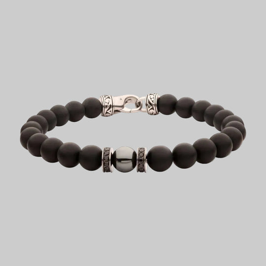 Men’s 8mm Hematite & Black Onyx Bracelet