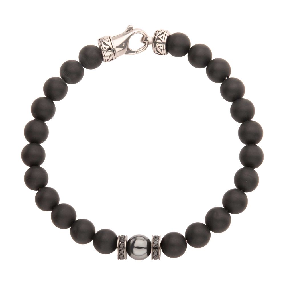 Men’s 8mm Hematite & Black Onyx Bracelet