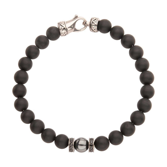 Men’s 8mm Hematite & Black Onyx Bracelet
