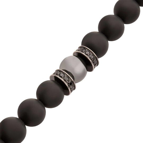 Men’s 8mm Hematite & Black Onyx Bracelet