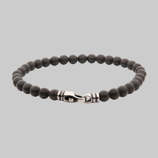 Men’s 6mm Black Onyx Stone Bead Bracelet