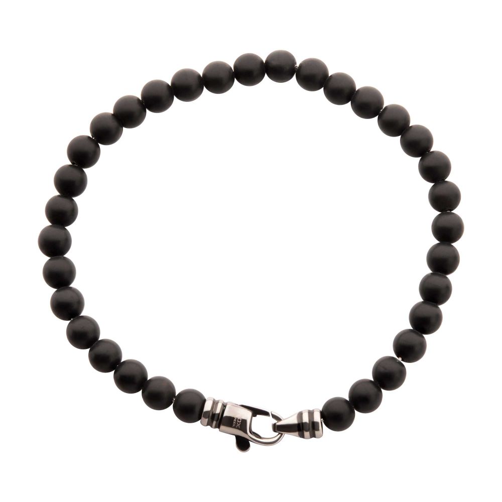 Men’s 6mm Black Onyx Stone Bead Bracelet