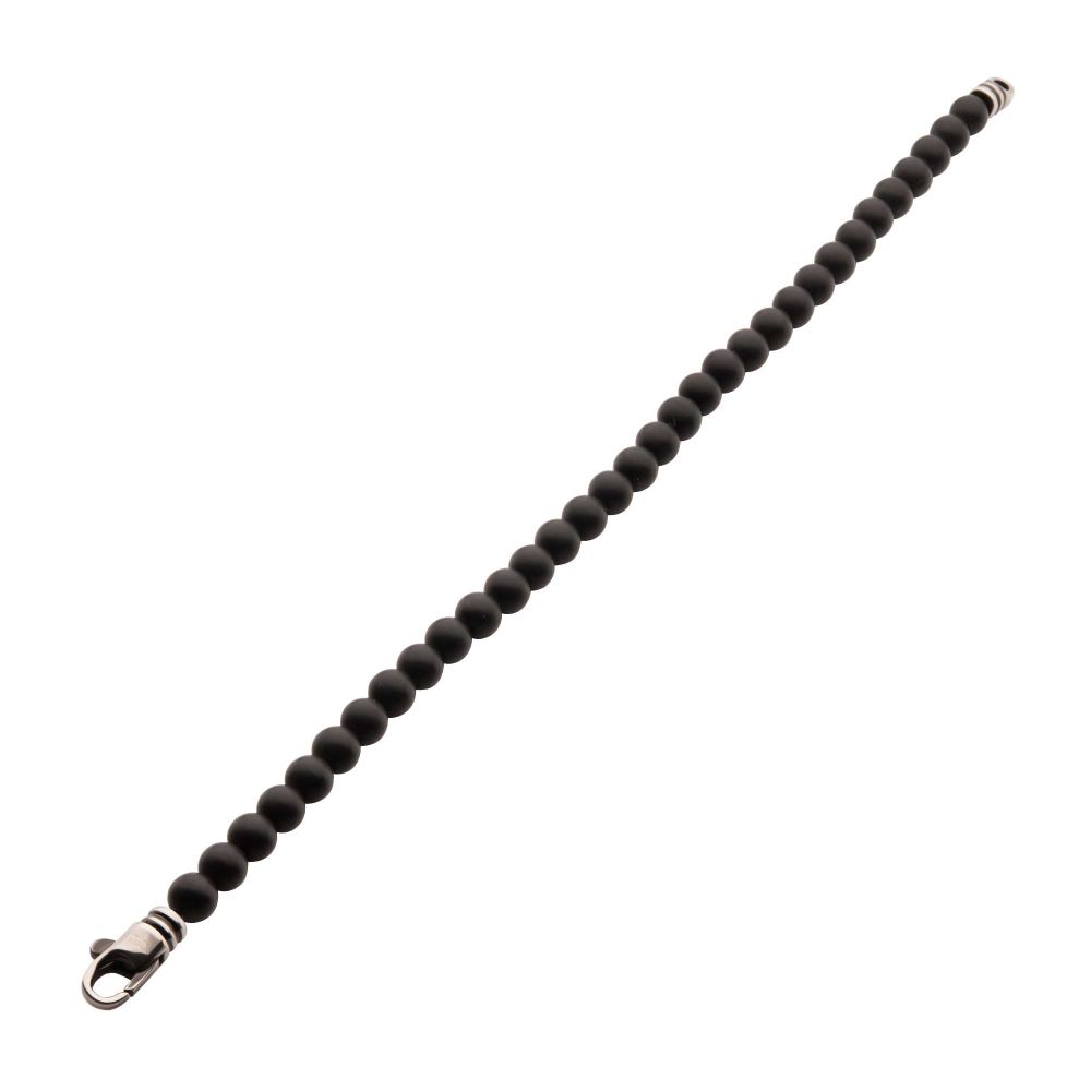 Men’s 6mm Black Onyx Stone Bead Bracelet