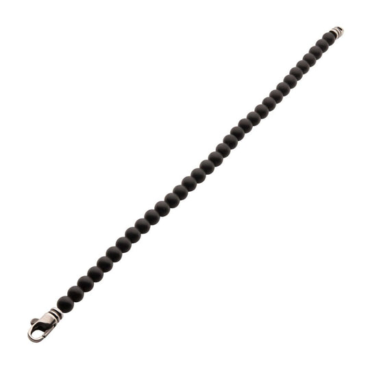 Men’s 6mm Black Onyx Stone Bead Bracelet