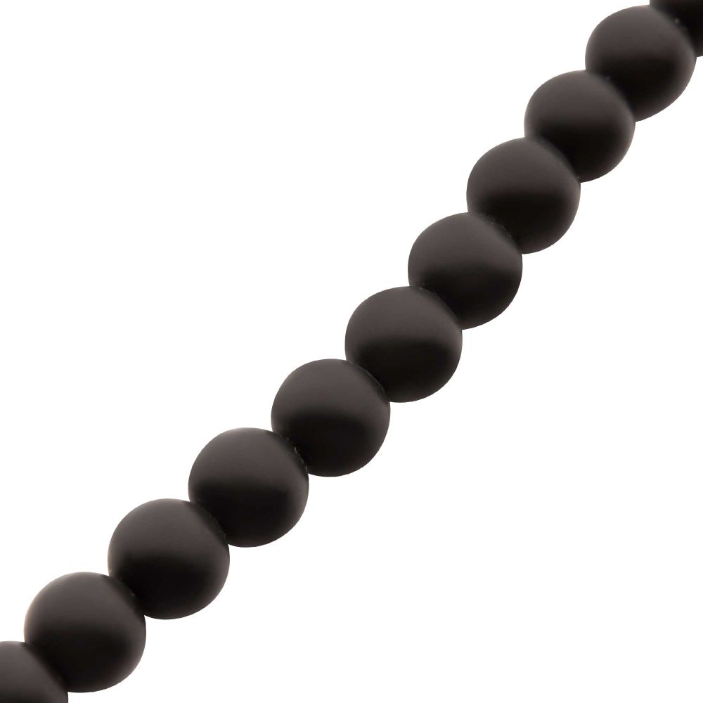 Men’s 6mm Black Onyx Stone Bead Bracelet