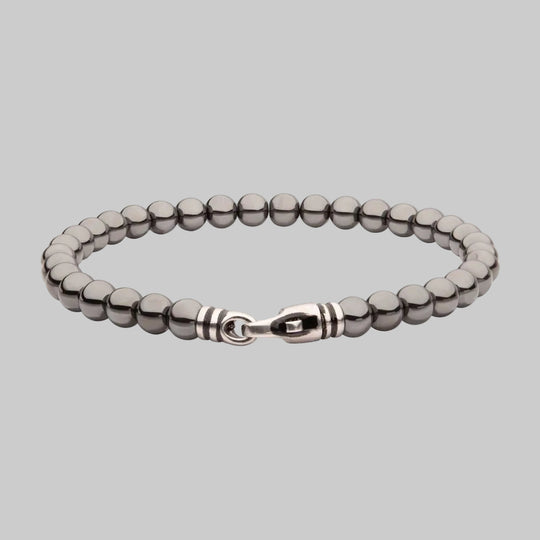 Men’s 6mm Hematite Stone Bead Bracelet