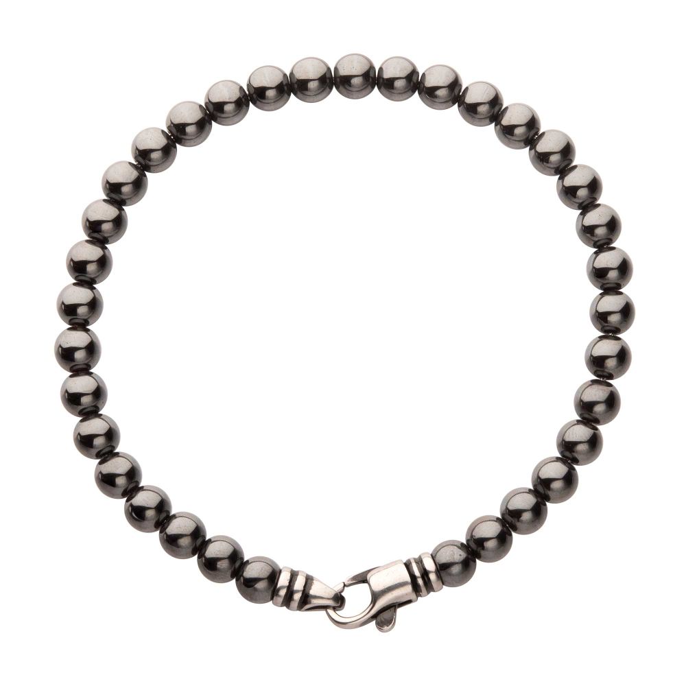 Men’s 6mm Hematite Stone Bead Bracelet