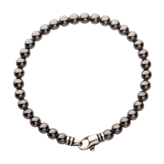 Men’s 6mm Hematite Stone Bead Bracelet