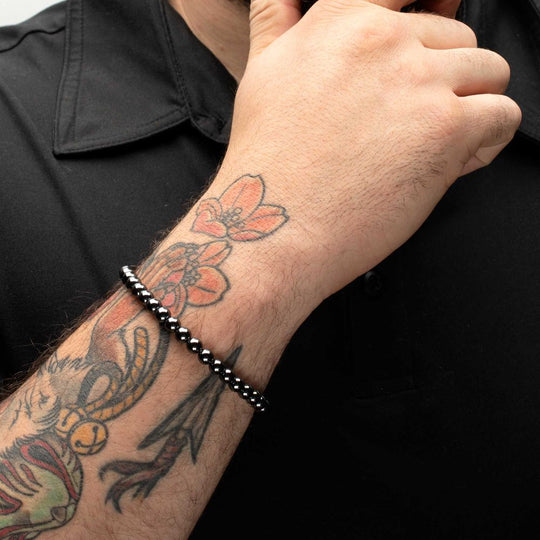 Men’s 6mm Hematite Stone Bead Bracelet