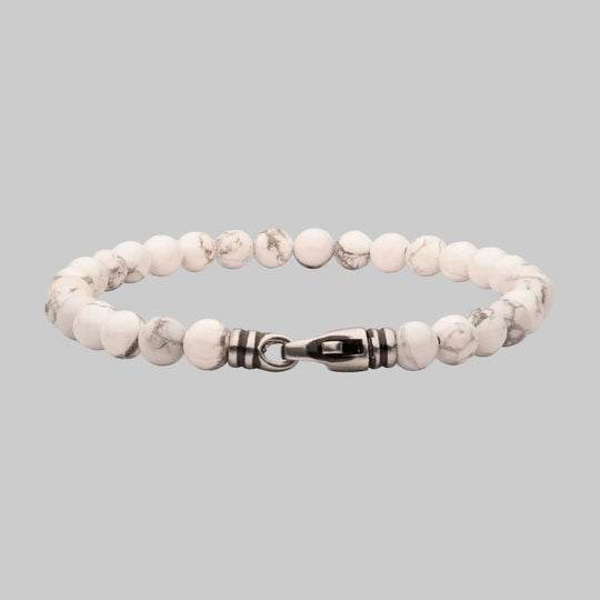Men’s 6mm Howlite Stone Bead Bracelet