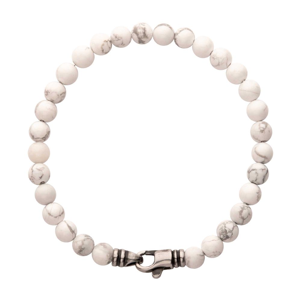 Men’s 6mm Howlite Stone Bead Bracelet