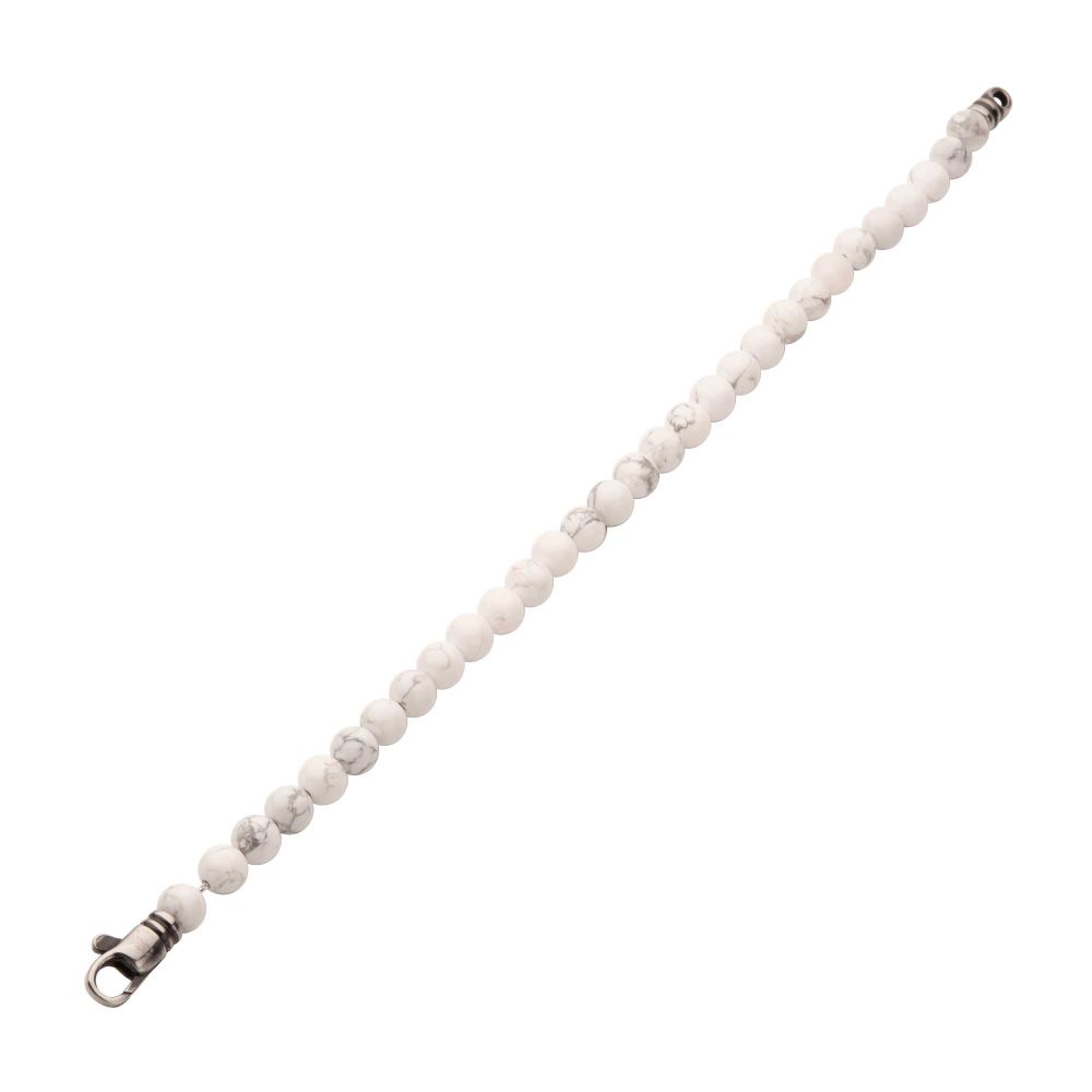 Men’s 6mm Howlite Stone Bead Bracelet
