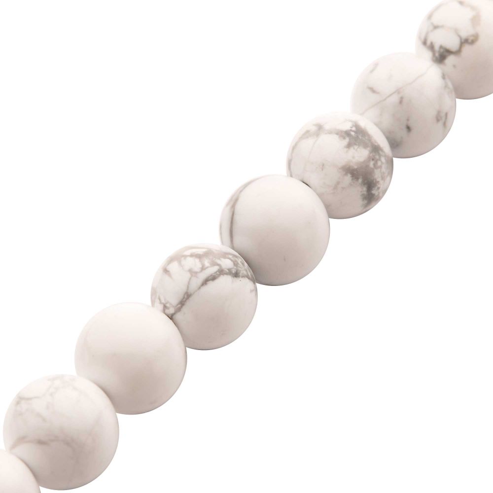 Men’s 6mm Howlite Stone Bead Bracelet