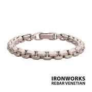 Men’s 8mm Matte Black Stainless Steel Bold Box Chain Bracelet