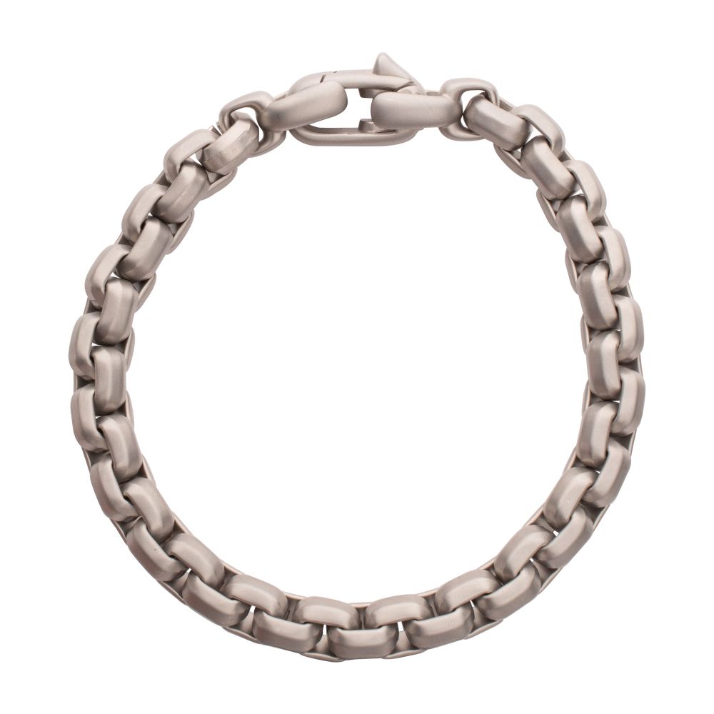 Men’s 8mm Matte Stainless Steel Box Chain Bracelet