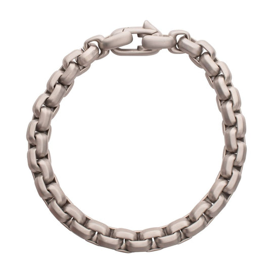 Men’s 8mm Matte Stainless Steel Box Chain Bracelet
