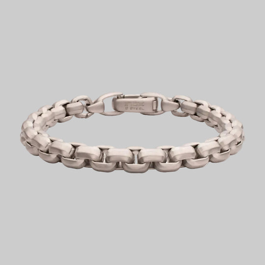 Men’s 8mm Matte Stainless Steel Box Chain Bracelet
