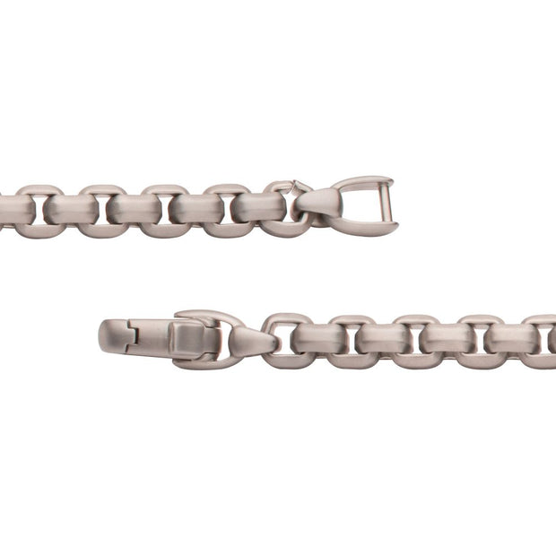 Men’s 8mm Matte Black Stainless Steel Bold Box Chain Bracelet