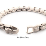 Men’s 8mm Matte Black Stainless Steel Bold Box Chain Bracelet