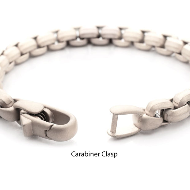 Men’s 8mm Matte Black Stainless Steel Bold Box Chain Bracelet