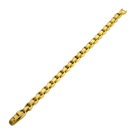 Men’s 8mm 18Kt Gold IP Stainless Steel Box Chain Bracelet