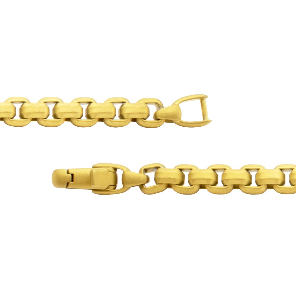 Men’s 8mm 18Kt Gold IP Stainless Steel Box Chain Bracelet