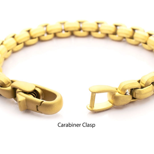 Men’s 8mm 18Kt Gold IP Stainless Steel Box Chain Bracelet